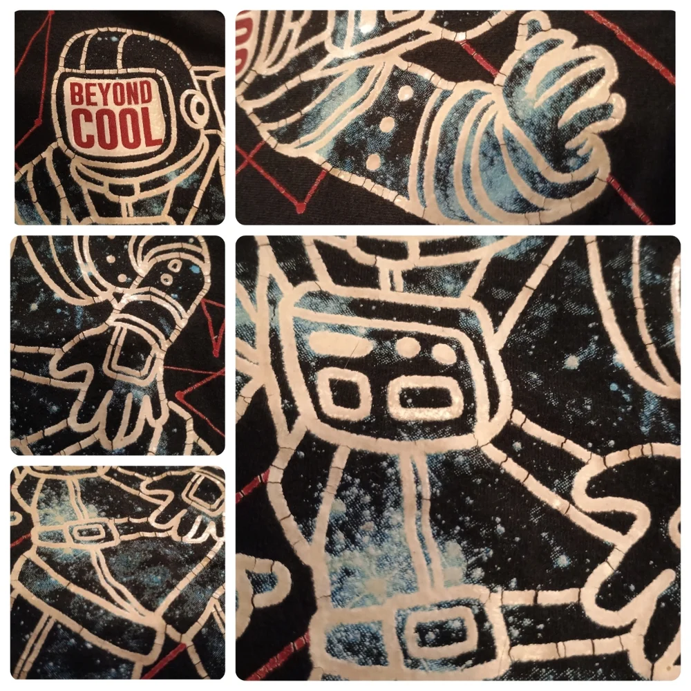 Wonder Nation Boy XS Black Astronaut Space🚀 Graphic T Glow In The Dark T-shirt - Picture 7 of 10